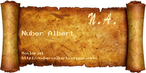 Nuber Albert névjegykártya