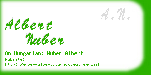 albert nuber business card